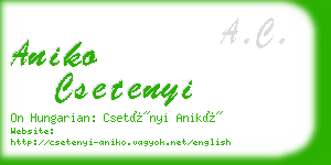 aniko csetenyi business card